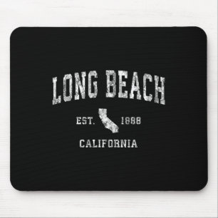 Alfombrilla De Ratón Long Beach California Ca Vintage Athletic Sports D