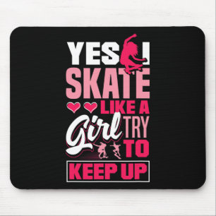 Alfombrilla De Ratón Longboard Freeboard Patinaje Skater Femenina 