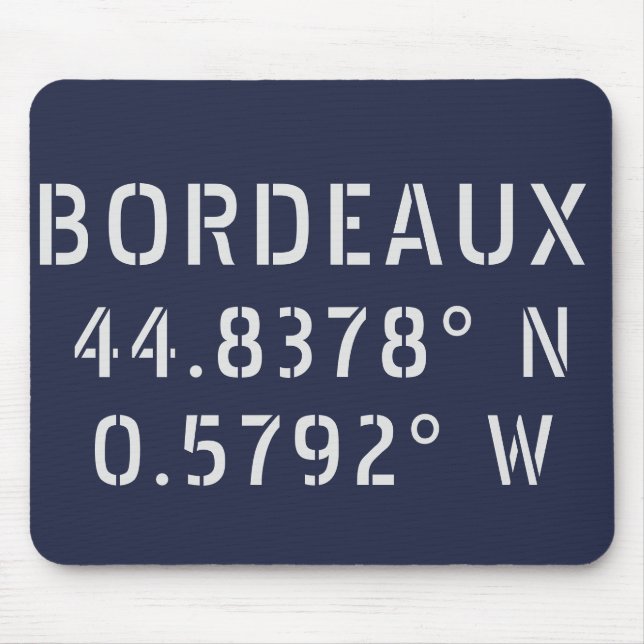 Alfombrilla De Ratón Longitud de Bordeaux Latitude (Frente)