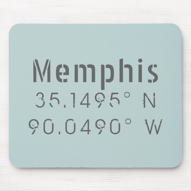 Alfombrilla De Ratón Longitud de memphis Latitude (Frente)