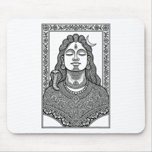 Alfombrilla De Ratón Lord Shiva Mehandi India Tradicional Y Mandala