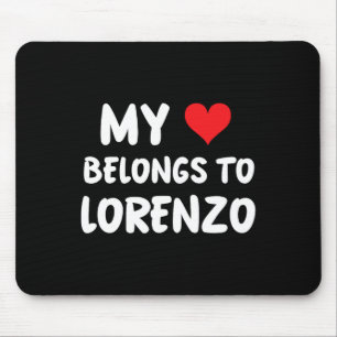 Alfombrilla De Ratón Lorenzo - Mi corazón pertenece a Lorenzo - Amor 