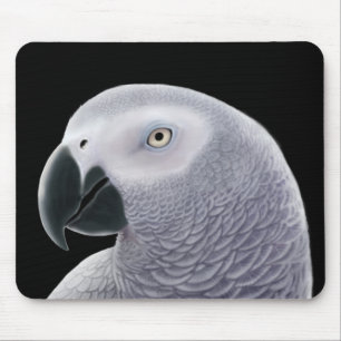 Alfombrilla De Ratón Loro Mousepad del gris africano