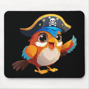 Alfombrilla De Ratón Loro pirata de dibujos animados lindo