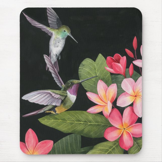 Alfombrilla De Ratón Los colibríes en la Plumeria (Frente)