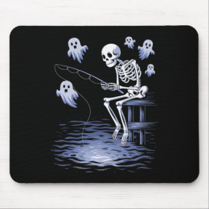 Alfombrilla De Ratón Los curiosos amantes de la pesca en Skeleton tembl