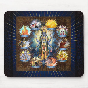 Alfombrilla De Ratón Los Diez Avatares De Vishnu - Mousepad