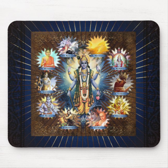 Alfombrilla De Ratón Los Diez Avatares De Vishnu - Mousepad (Frente)