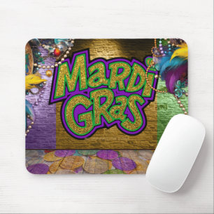 Alfombrilla De Ratón Los dobles gráficos temáticos del Mardi Gras de Sl