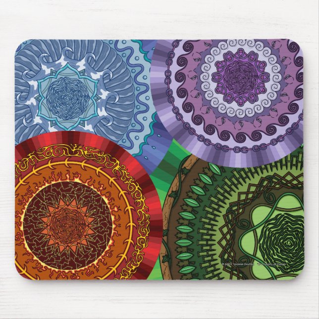 Alfombrilla De Ratón Los elementos Mandalas Mousepad (Frente)