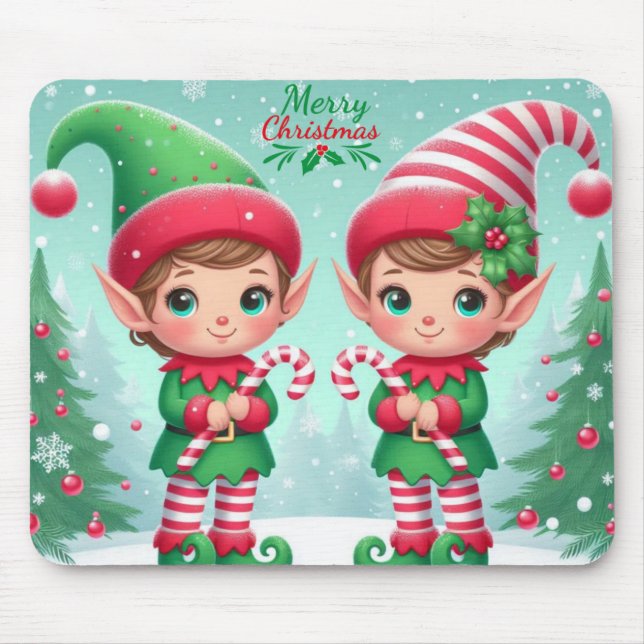 Alfombrilla De Ratón Los elfos de los Navidades (Frente)
