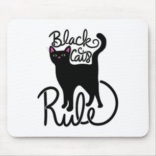 Alfombrilla De Ratón Los gatos negros dominan la diversión del gato neg