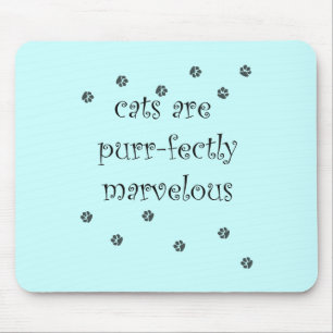 Alfombrilla De Ratón los gatos son puramente maravillosos con huellas d