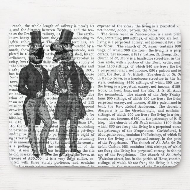 Alfombrilla De Ratón Los Hombres De Dinosaurios Llevan Noche Fuera (Frente)