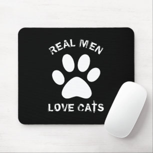 Alfombrilla De Ratón Los hombres reales aman a los gatos Personalizado 