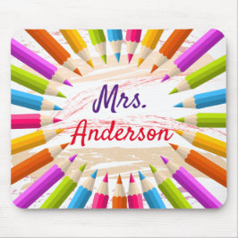 Alfombrilla De Ratón Los lápices coloridos del profesor personalizado