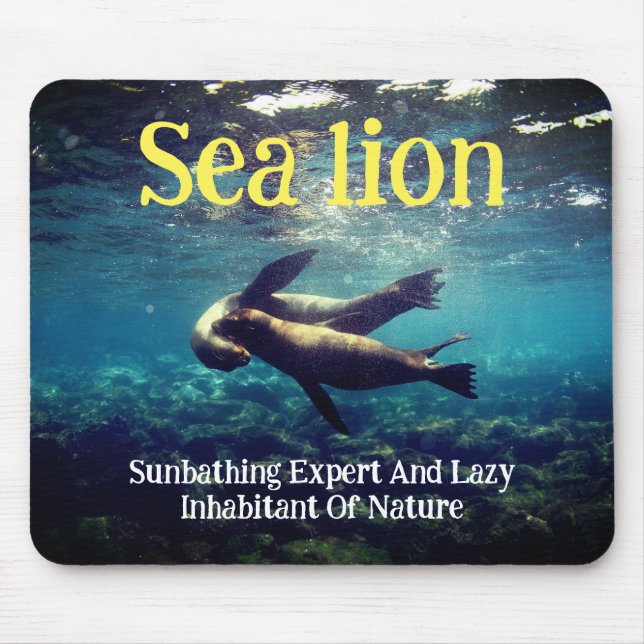 Alfombrilla De Ratón Los leones marinos bajo el agua (Frente)