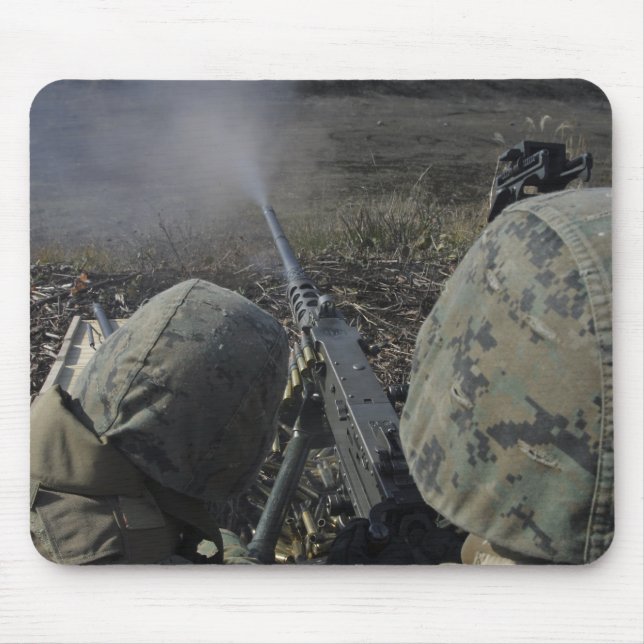 Alfombrilla De Ratón Los marines disparan una ametralladora de calibre  (Frente)