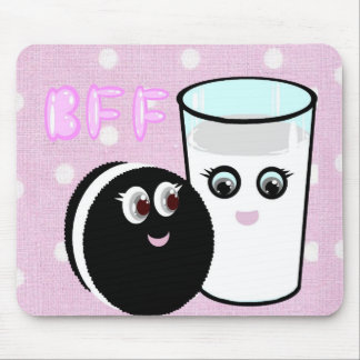 Alfombrilla De Ratón Los mejores amigos de Kawaii para siempre leche y 