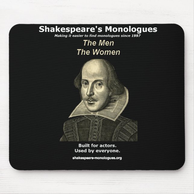 Alfombrilla De Ratón Los monólogos Mousepad de Shakespeare, negro (Frente)
