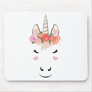 Alfombrilla De Ratón Los ojitos unicornio de cara aman el flujo de disf