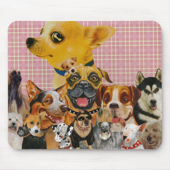 Alfombrilla De Ratón Los perros son diversión (Frente)