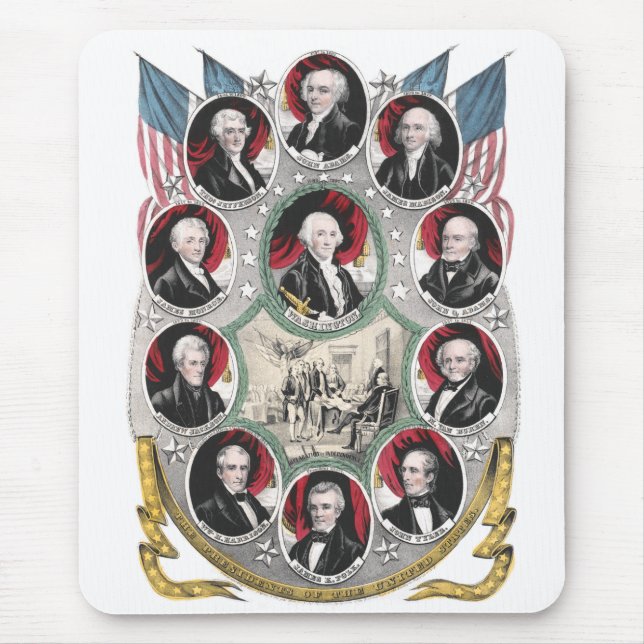 Alfombrilla De Ratón Los primeros diez presidentes de los Estados Unido (Frente)