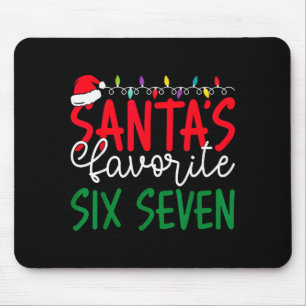 Alfombrilla De Ratón Los seis siete favoritos de Santa 67 Meme de humor