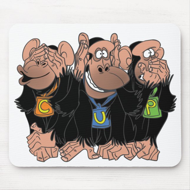 ALFOMBRILLA DE RATÓN LOS TRES CHIMPANCÉS (Frente)