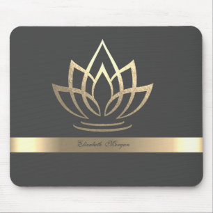 Alfombrilla De Ratón Loto Dorado Elegante, Yoga