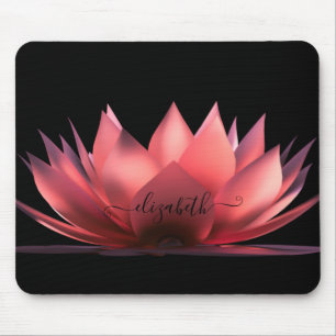 Alfombrilla De Ratón Loto Negro Personalizado Elegante