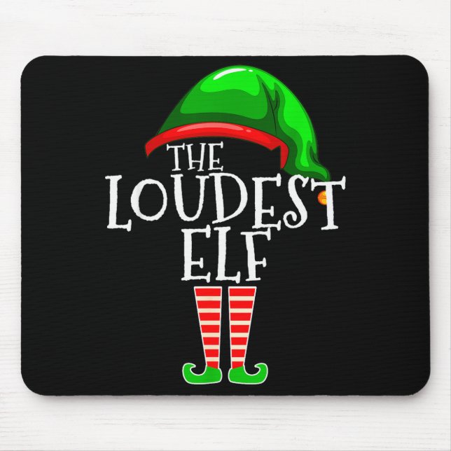 Alfombrilla De Ratón Loudest Elf Group Matching Family Christmas Loud F (Frente)