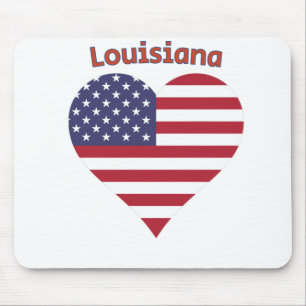 Alfombrilla De Ratón Louisiana Corazón de Bandera Americana