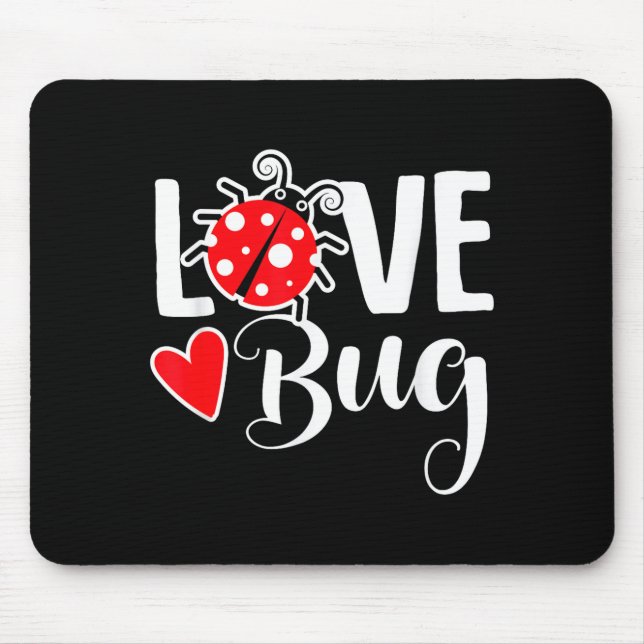 Alfombrilla De Ratón Love Bug Cute Valentine's Day Party Ladybug  (Frente)