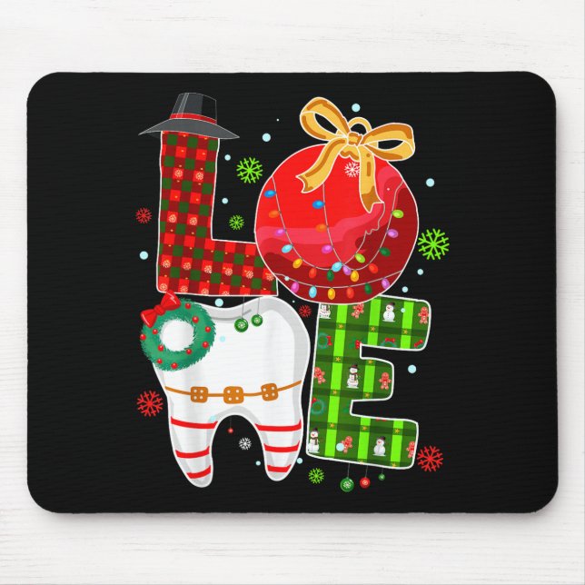 Alfombrilla De Ratón Love Dental Life Bauble Tooth Dentist Fall Christm (Frente)