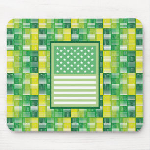 ALFOMBRILLA DE RATÓN LOVE. EEUU / USA FLAG GREEN COLORS BY MASANSER
