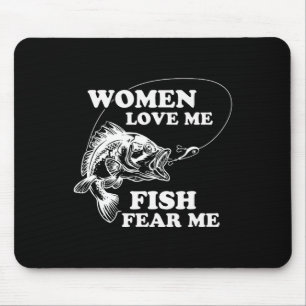 Alfombrilla De Ratón Love Me Fish Fear Me Fear Funny Fathers Day Presen