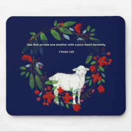 Alfombrilla De Ratón Love One Another | Lamb & Floral Mousepad
