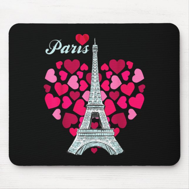Alfombrilla De Ratón Love Paris Heart Eiffel Tower Souvenir France Fren (Frente)