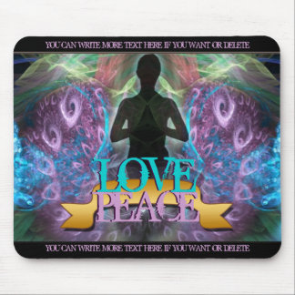 Alfombrilla De Ratón Love Peace Zen Yoga Fractal Art Mousepad