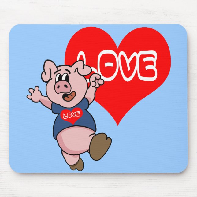 Alfombrilla De Ratón Love Piggy (Frente)