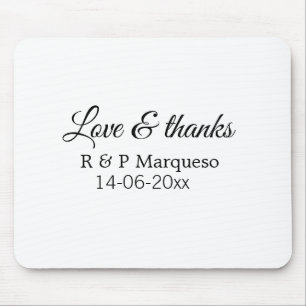Alfombrilla De Ratón Love & thanks add couple name wedding add date yea