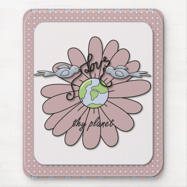 Alfombrilla De Ratón Love Thy Planet Environmental Awareness Mousepad (Frente)