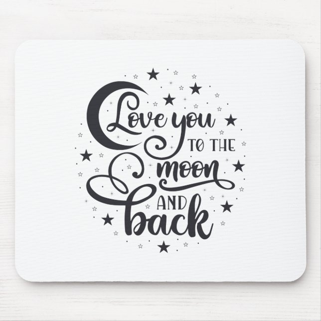 Alfombrilla De Ratón Love you to the moon t-shirt (Frente)