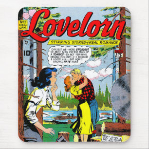 Alfombrilla De Ratón Lovelorn Betrayding Romance Historietas antiguas