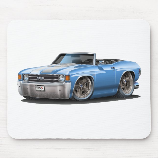 Alfombrilla De Ratón Lt 1971-72 de Chevelle Azul-Blanco Convertible (Frente)