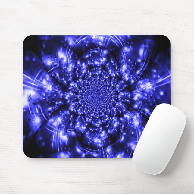 Alfombrilla De Ratón Luces Azules Brillantes (Con ratón)