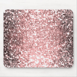 Alfombrilla De Ratón Luces Brillantes Rosa Dorado Brillo Glamour Reluci