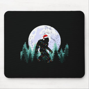 Alfombrilla De Ratón Luces de árbol de Navidad Bigfoot Sasquatch divert
