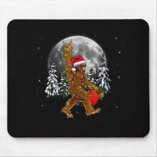 Alfombrilla De Ratón Luces de árbol de Navidad de Bigfoot Santa Diverti